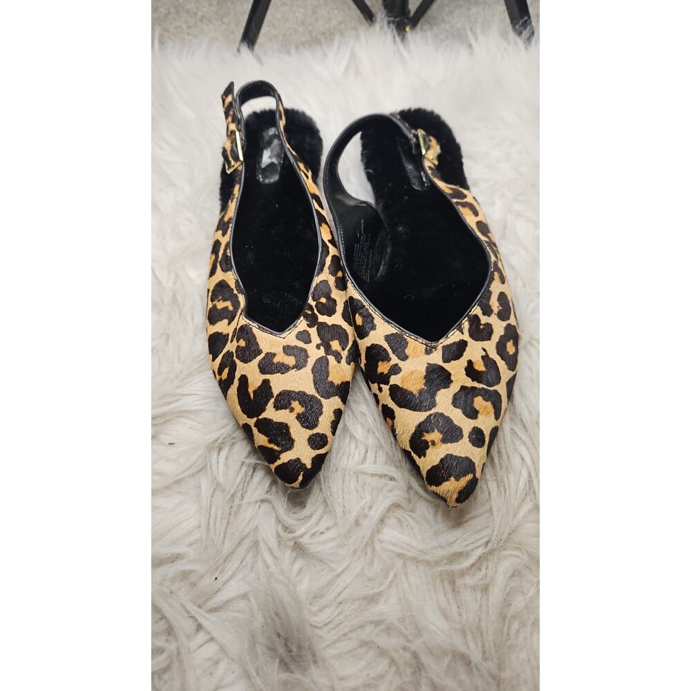 INC International Concepts Leopard Print Slingback Mules - Faux Fur - Size 7M - Picture 3 of 6